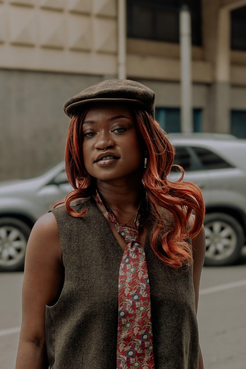 Fashionable woman wearing sustainable clothes